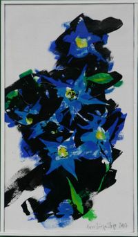 Blumen blau_II Hans Juergen Vogt L&ouml;rrach Kunst